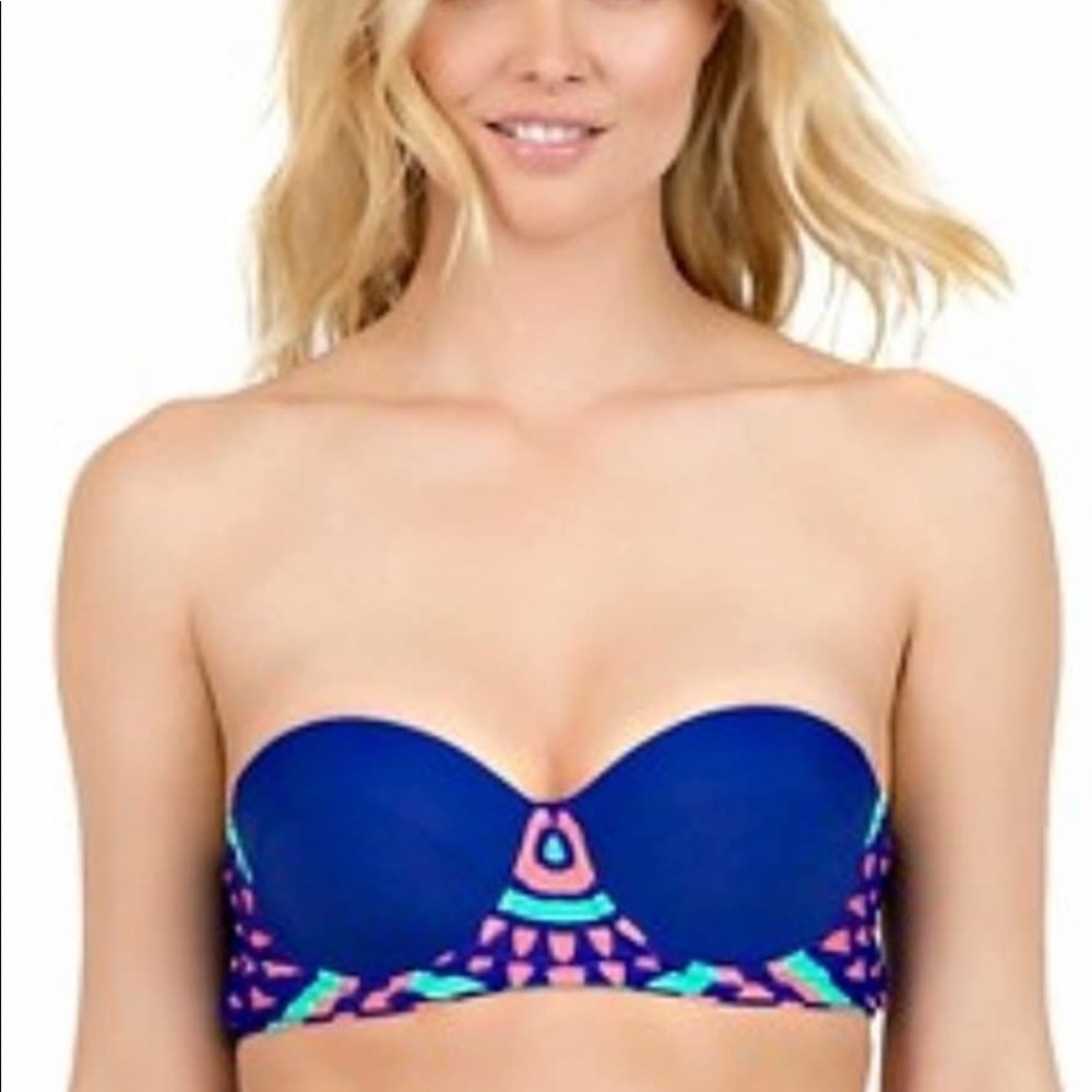 Cleobella TURQUOISE Wild Blue Bikini Top Sz Large NWOT
